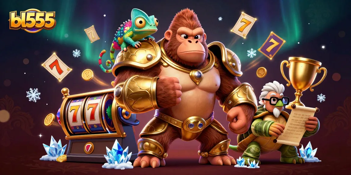Win big with bl555 in this 3D casino experience featuring vibrant slot themes and dynamic characters.