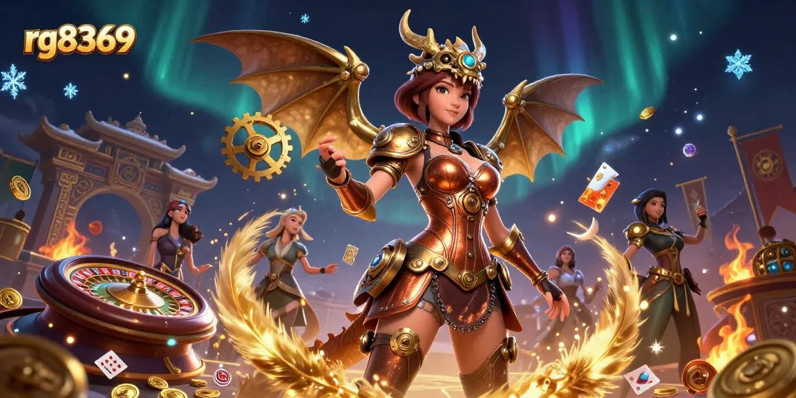 Experience thrilling live gameplay at rg8369 with a stunning steampunk illustration showcasing dynamic casino elements.