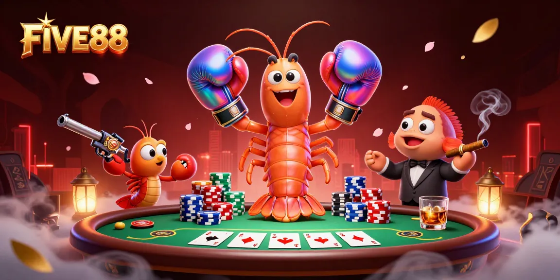 Engage in thrilling gameplay at FIVE88 with poker dynamics and vibrant casino elements.