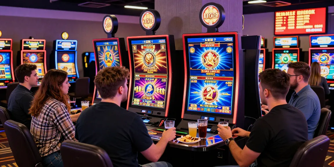 Exciting online casino scene at https://eviz.org.uk with diverse players enjoying slot games and vibrant atmosphere.