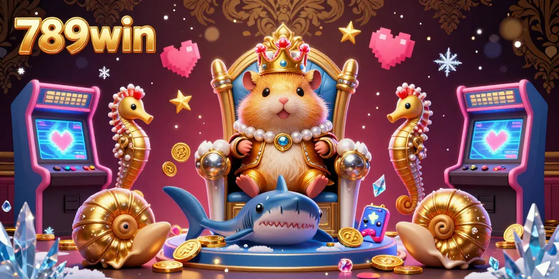 Experience epic winnings at 789win with vibrant 3D casino-themed illustration featuring a golden hamster king and dynamic game elements.