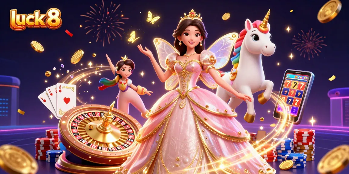 Experience excitement and rewards at luck 8 with a vibrant casino scene featuring glamorous visuals and dynamic gaming elements.