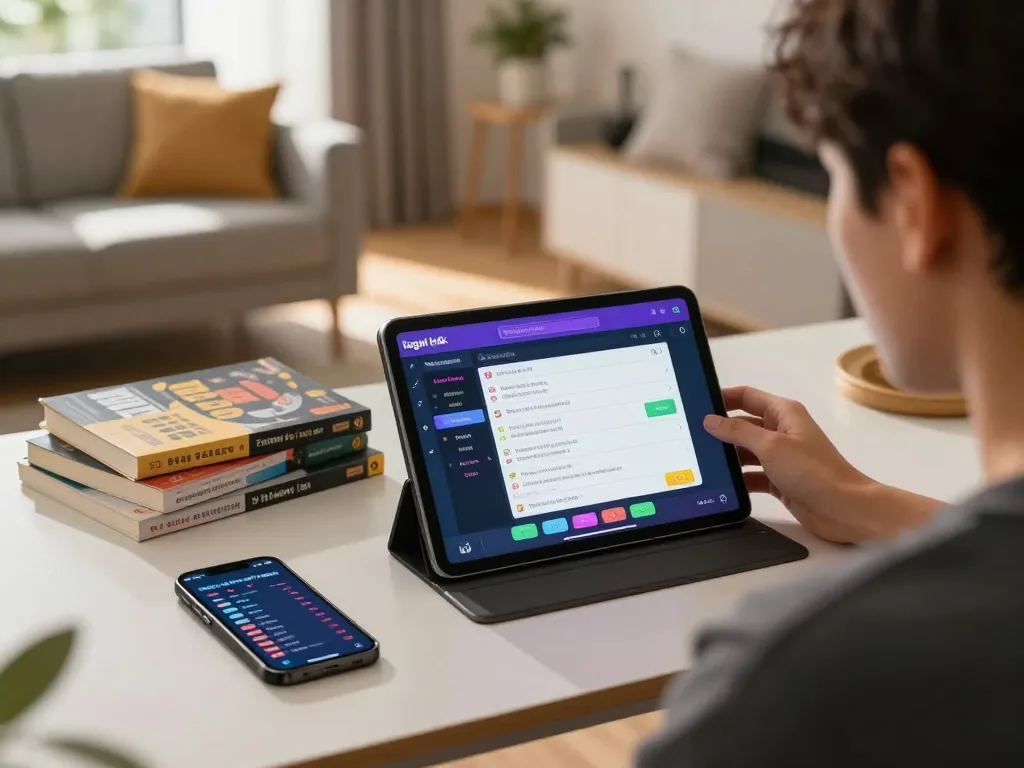 Engaging in togel hk online betting through a tablet in a cozy home setting