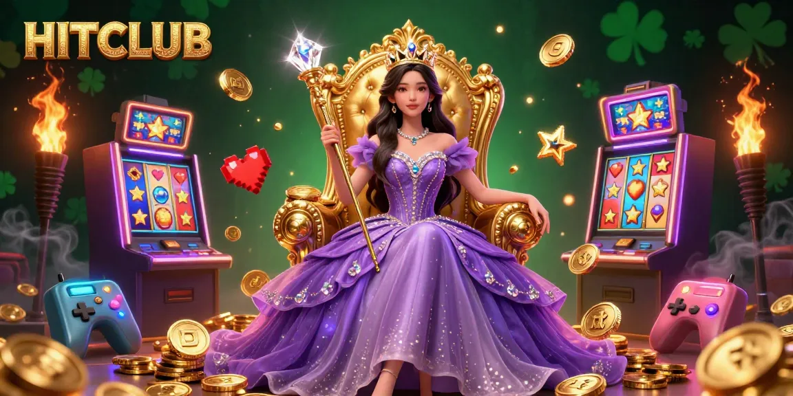Experience vibrant excitement at HITCLUB with a dazzling slot scene, royal aesthetics, and dynamic game elements.