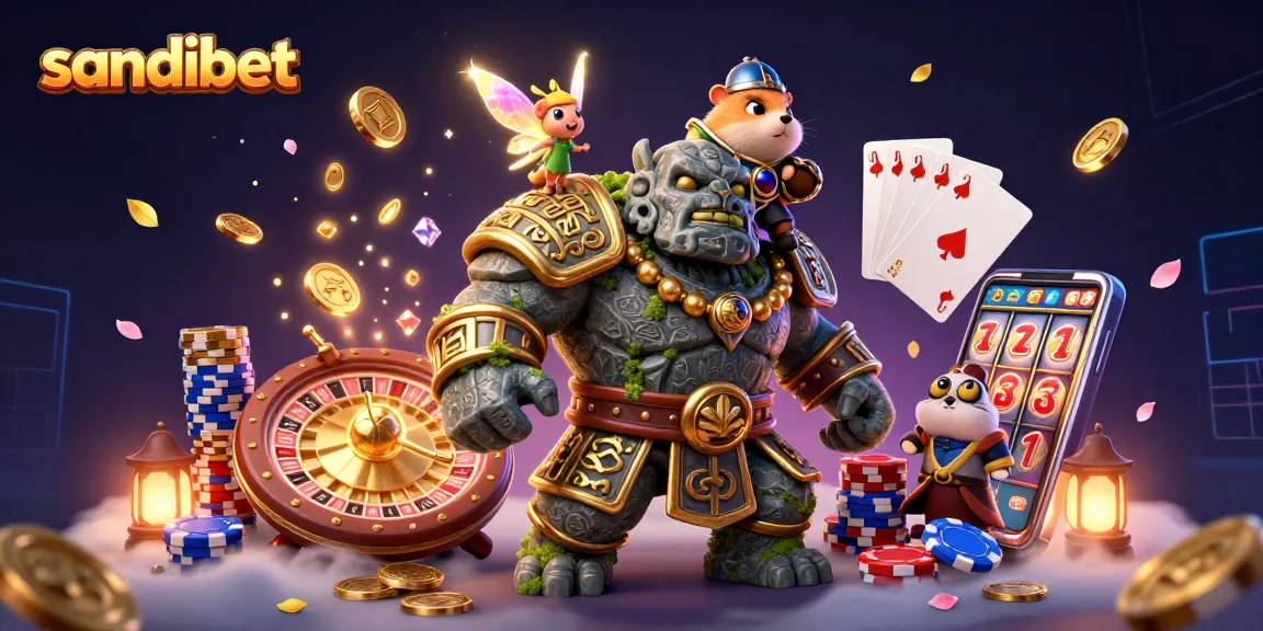Rasakan permainan mendebarkan dengan sandibet saat karakter ajaib mengumpulkan hadiah kemenangan di lingkungan kasino 3D yang kaya.