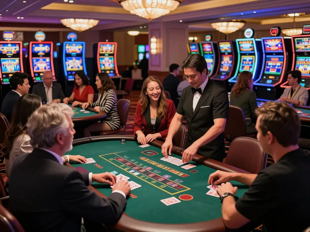 Players engaging in exciting gameplay at CM88 casino, vibrant atmosphere and elegant decor.