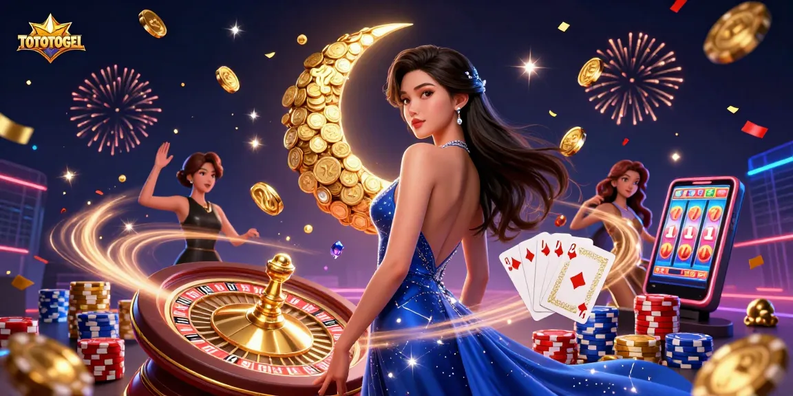 Engage in thrilling gameplay at TOTOTOGEL with a stunning illustration of casino excitement.