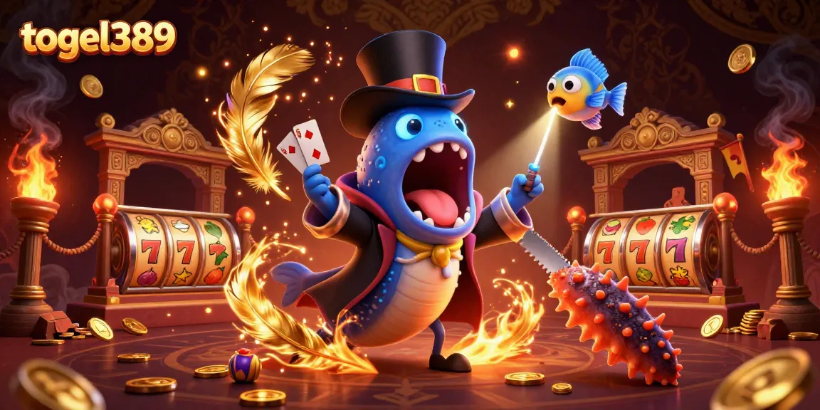 Engage in winning slots with togel389 featuring a surreal magic act by sea creatures.