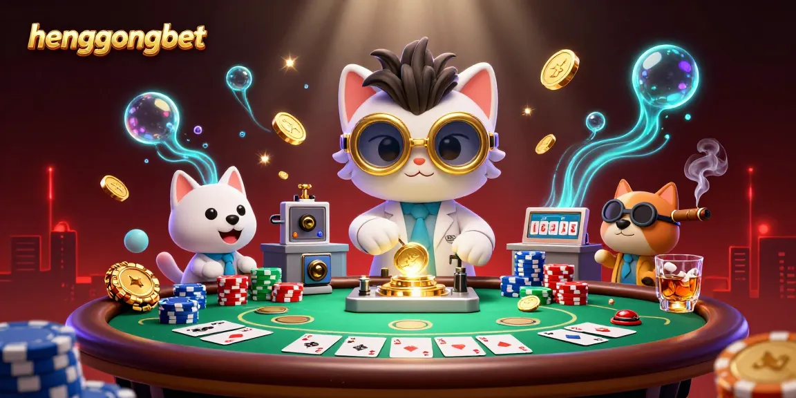 Join the action at hengongbet with an exciting 3D casino scene featuring poker elements and vibrant details.