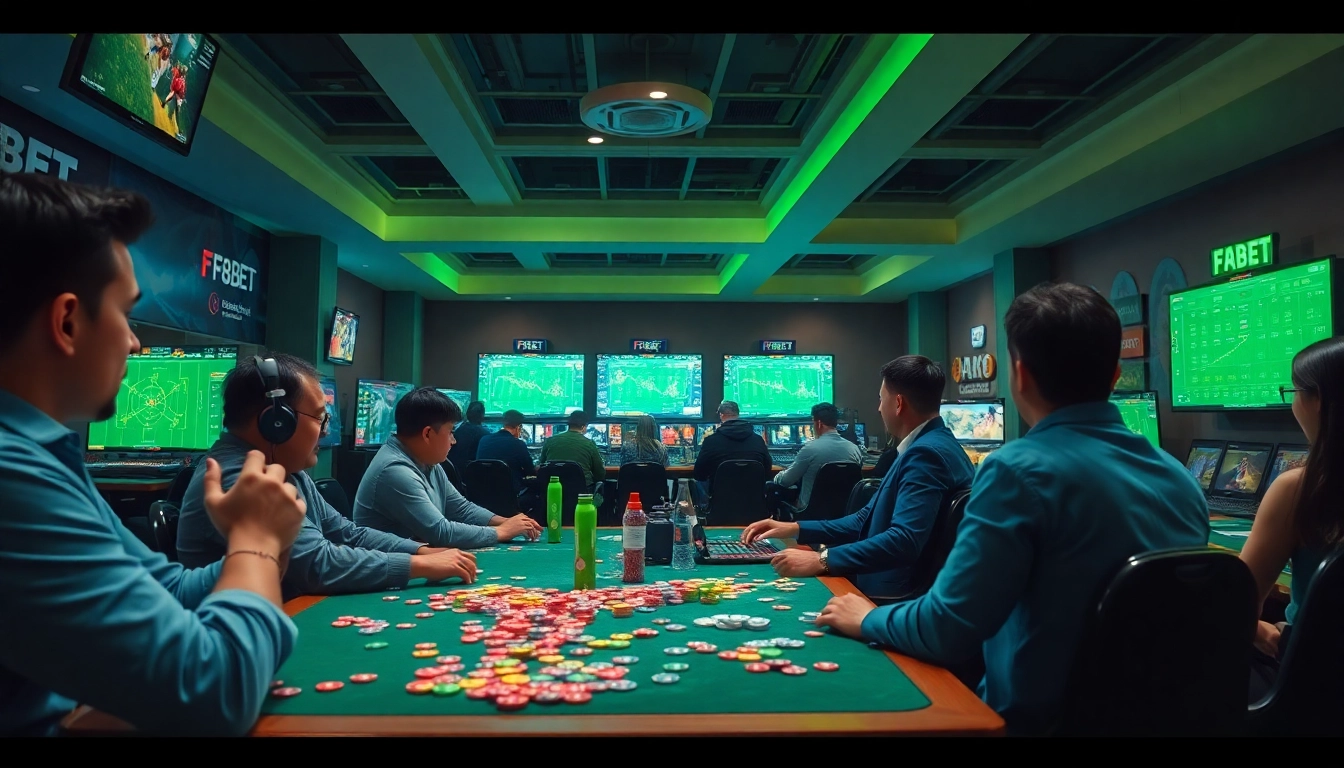 Exciting online gaming scene at https://f8bet.io/, featuring players in vibrant betting games.