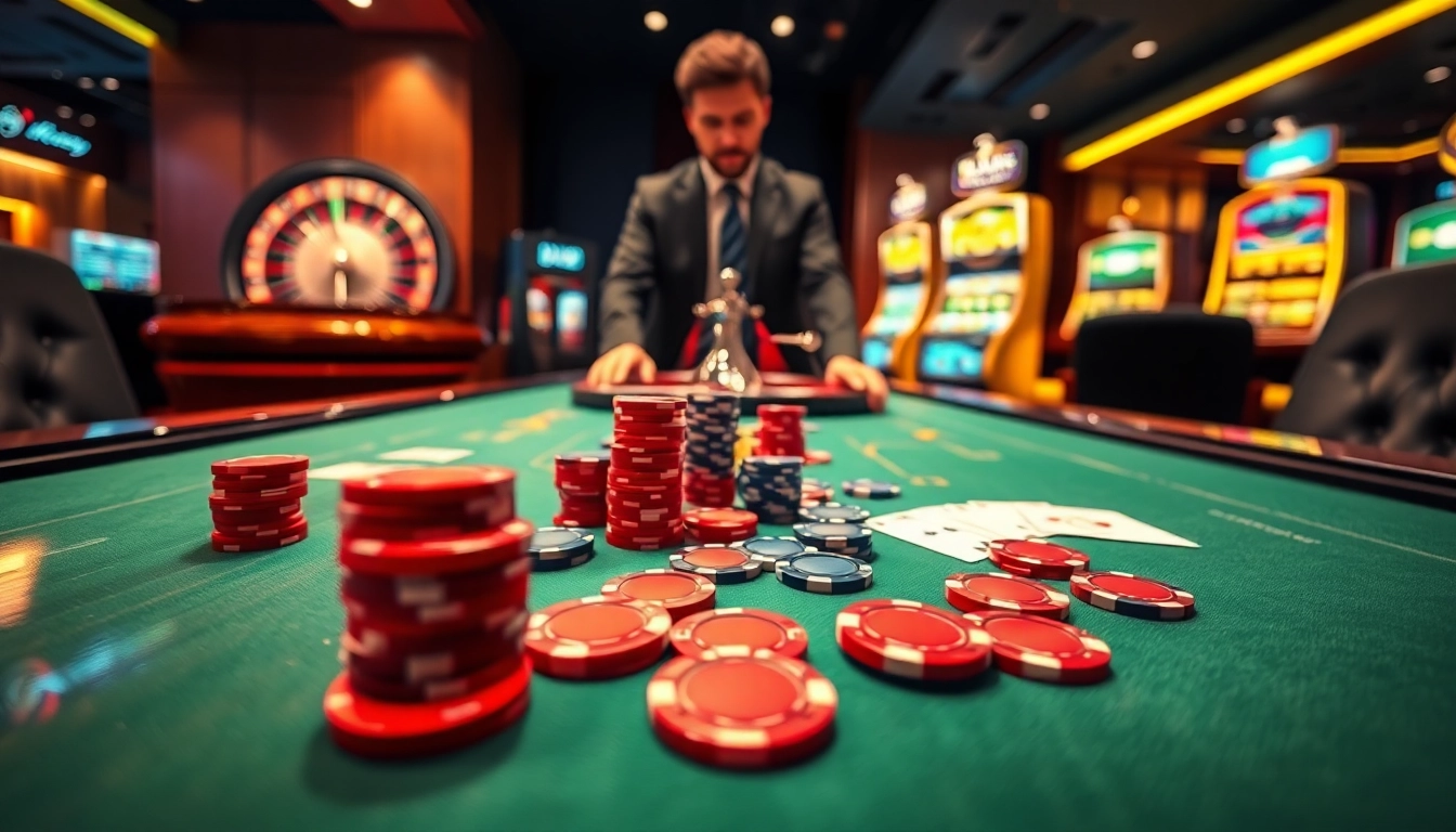 Strategic NK88 net poker chip betting at polished casino table with roulette