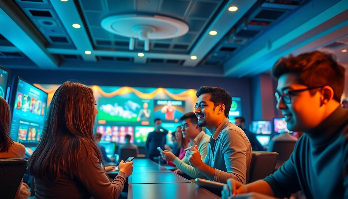 Engaged players enjoying games on go99.com, showcasing a vibrant gaming atmosphere.